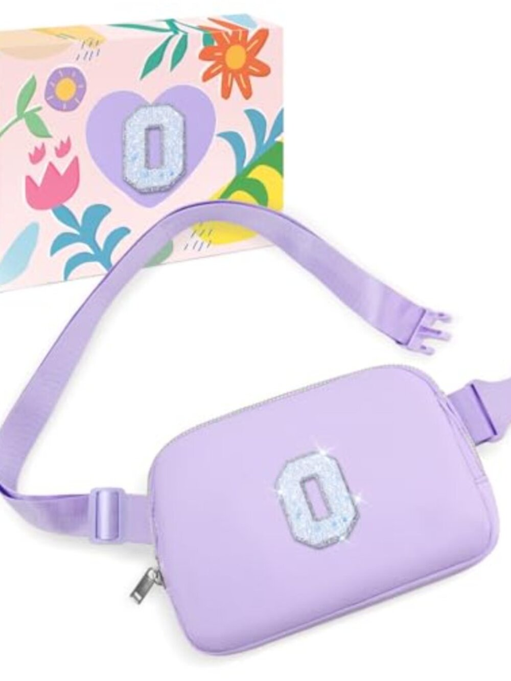 Initial Fanny Pack Crossbody Belt Bag with Adjustable Straps, Nylon, 1L, Zipper